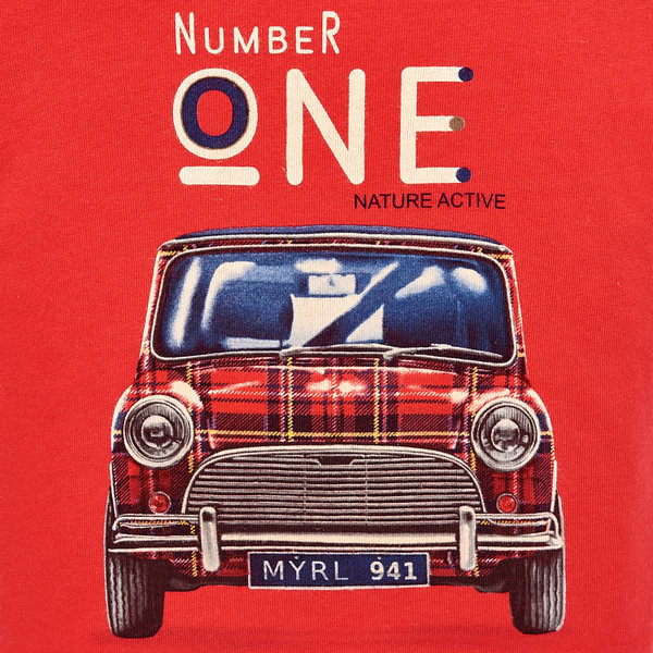 T-Shirt langarm "number one" rot Gr. 74